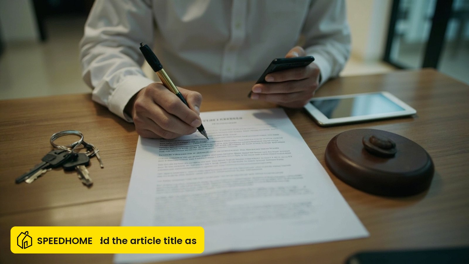 Malaysian landlord reviewing a tenancy agreement before handing over keys to a condo unit