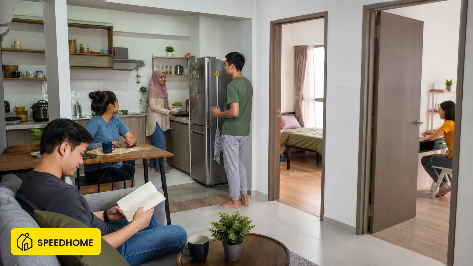 Co-living、租房间、整间单位对比:合约、house rules、水电、访客、转租风险与 SPEEDHOME 零押金资格,一次看清。
