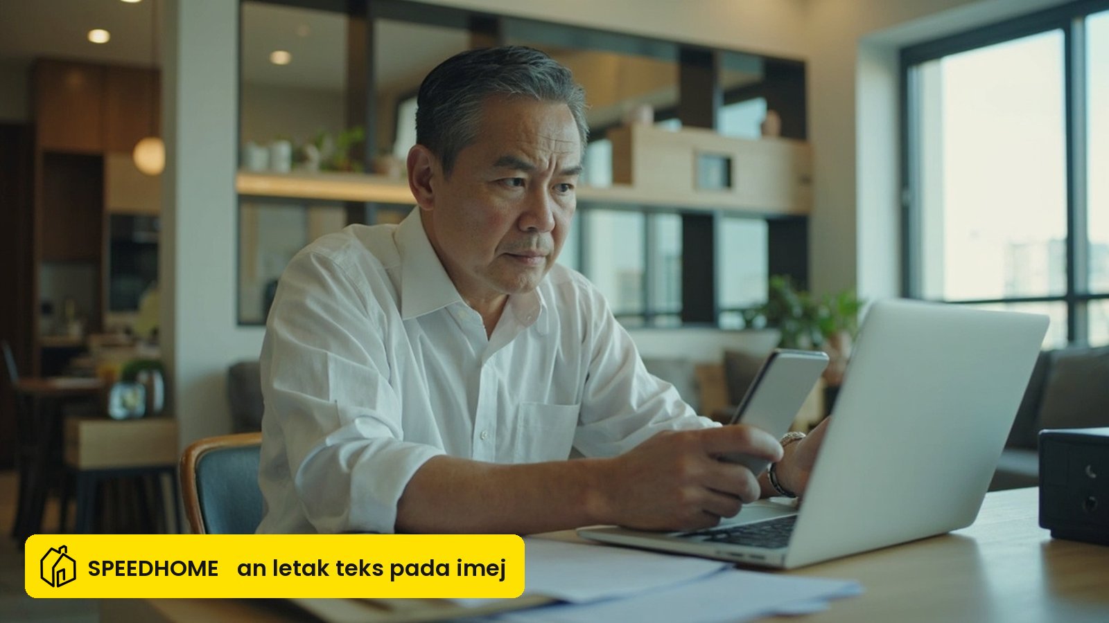 Tuan rumah Malaysia uruskan listing rumah sewa sendiri menggunakan telefon di apartment