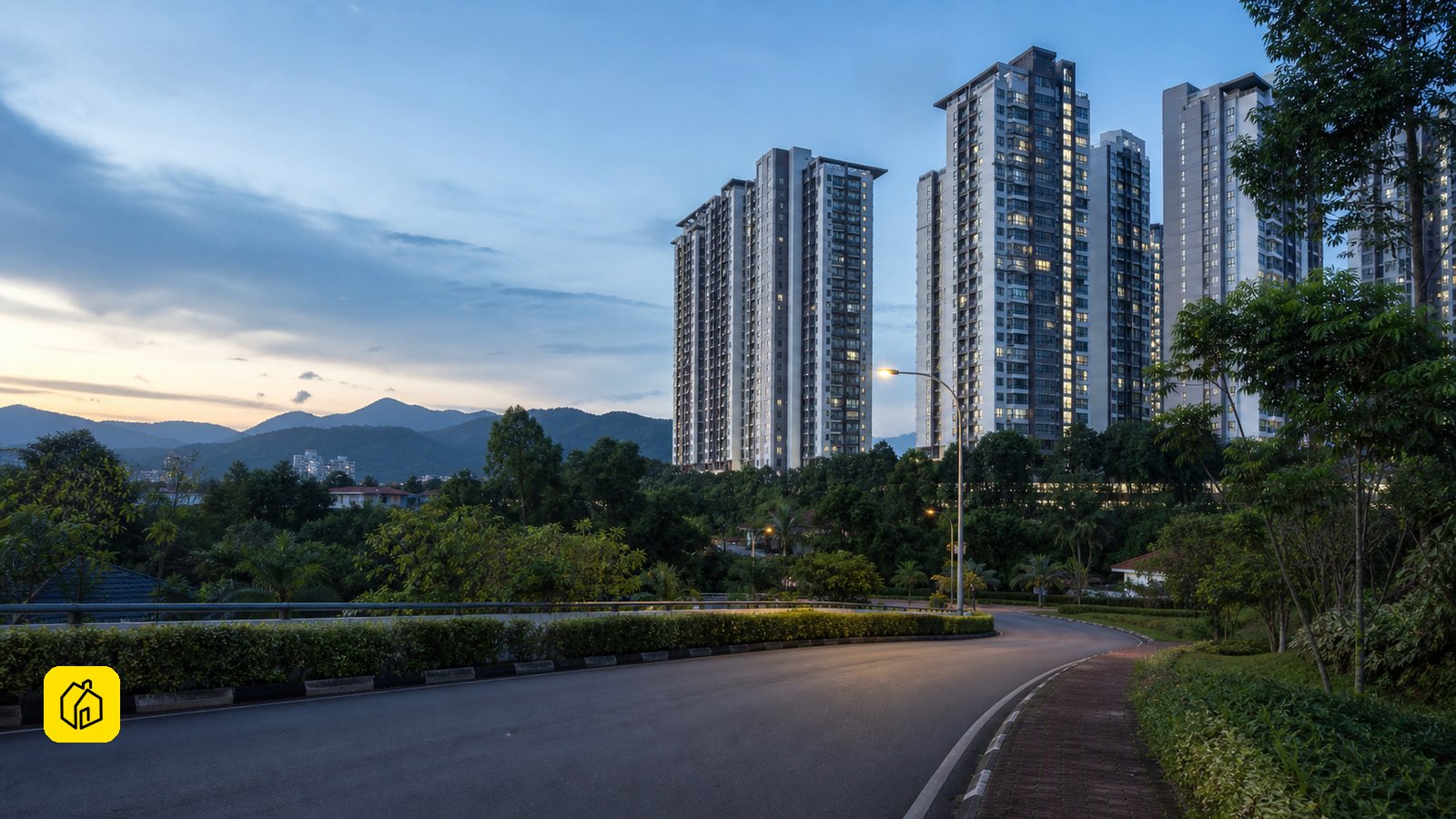 Illustrative high-rise residential neighbourhood in the Hulu Kelang and Ampang Jaya context.