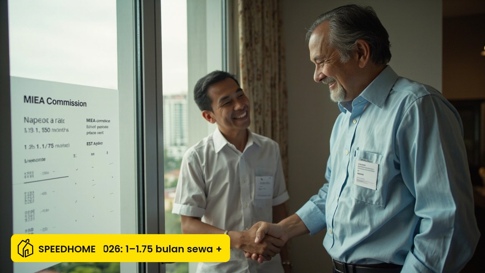 Kad kadar komisen ejen hartanah MIEA untuk tuan rumah Malaysia menunjukkan julat 1 hingga 1.75 bulan sewa kasar ikut tempoh sewaan, dengan SST 8%