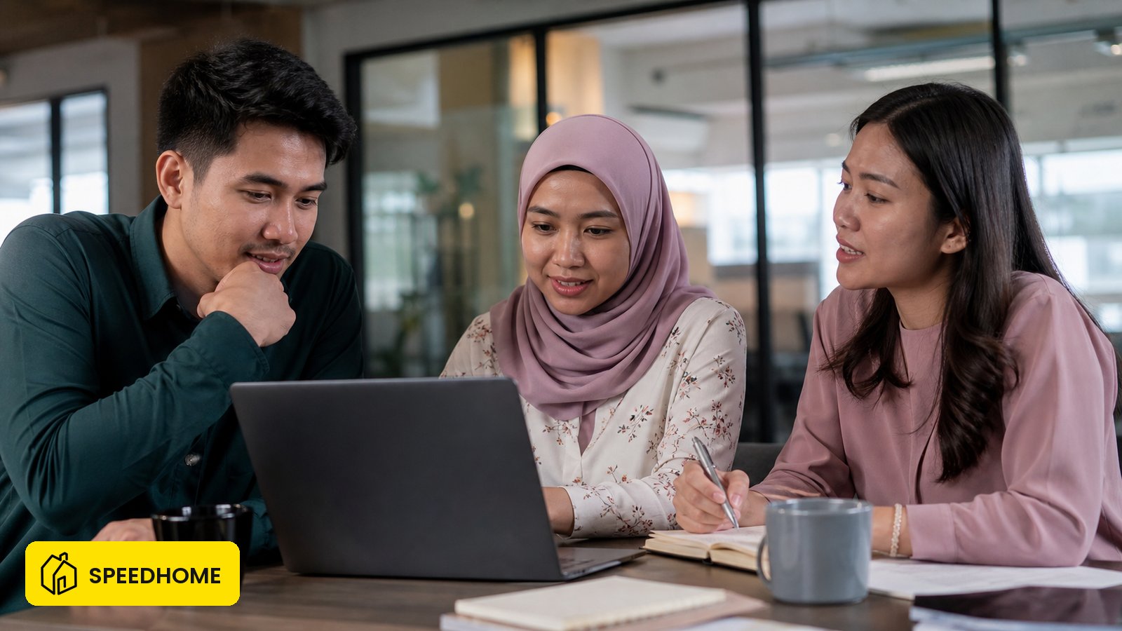 Malaysian team collaborating in an office to support a rental platform