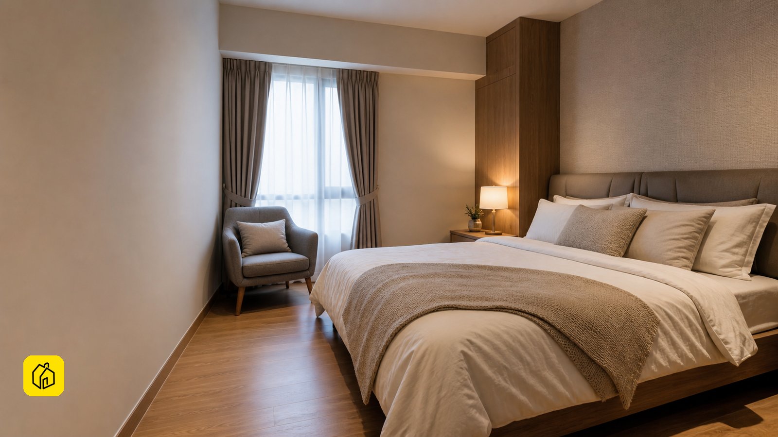 Illustrative Malaysian suite inspection scene for an Eve Suite rental investment decision