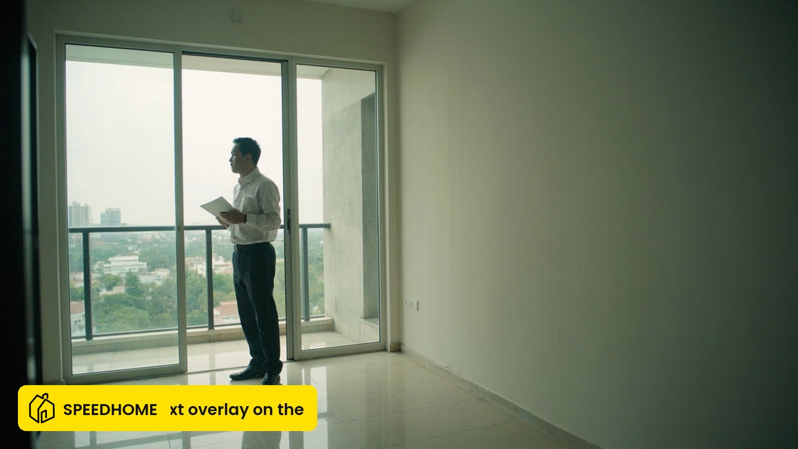 Malaysian landlord inspecting an empty condo unit before deciding on furnishing level