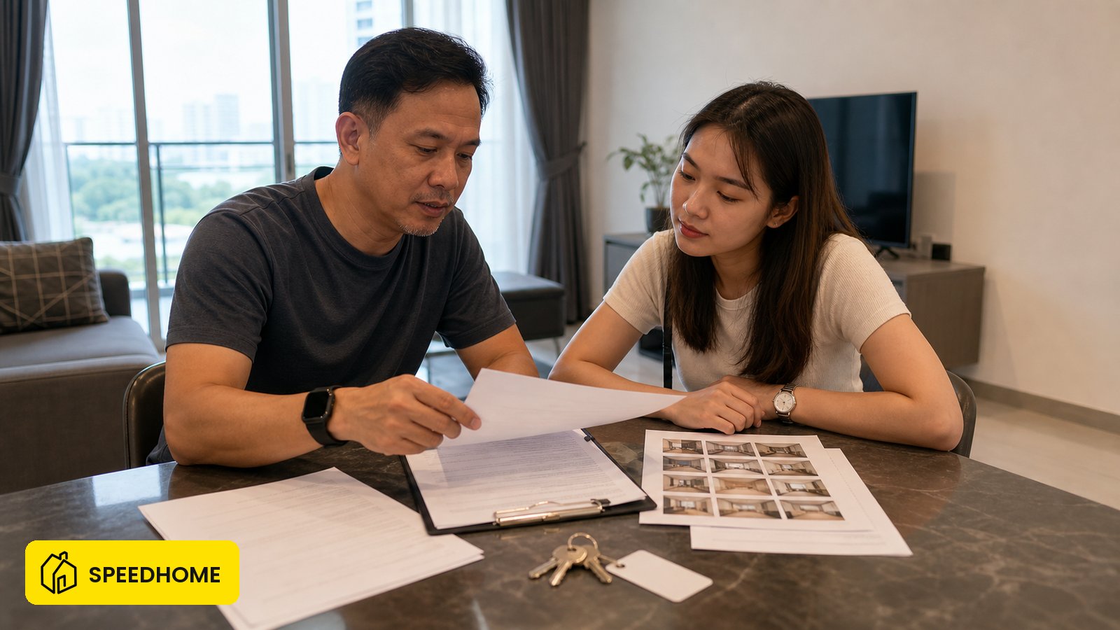 马来西亚房东 8 大租约条款 + 7 行印花税实算表 (RM1,000–6,000) + 30 天内 e-Duti Setem 缴交流程。已对照 2026 年印