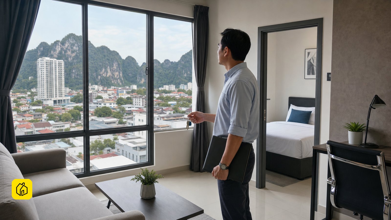 Landlord reviewing an existing apartment layout in Ipoh, Perak before a long-term rental decision.