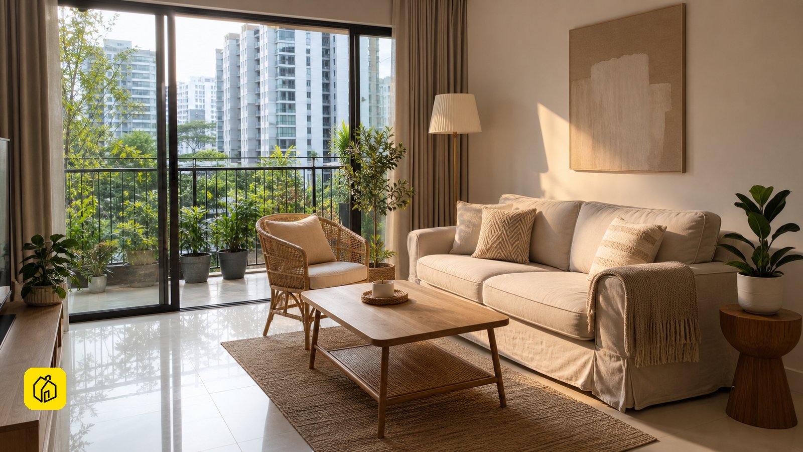 Illustrative Malaysian apartment fit-out scene for a Palm Spring rental investment decision