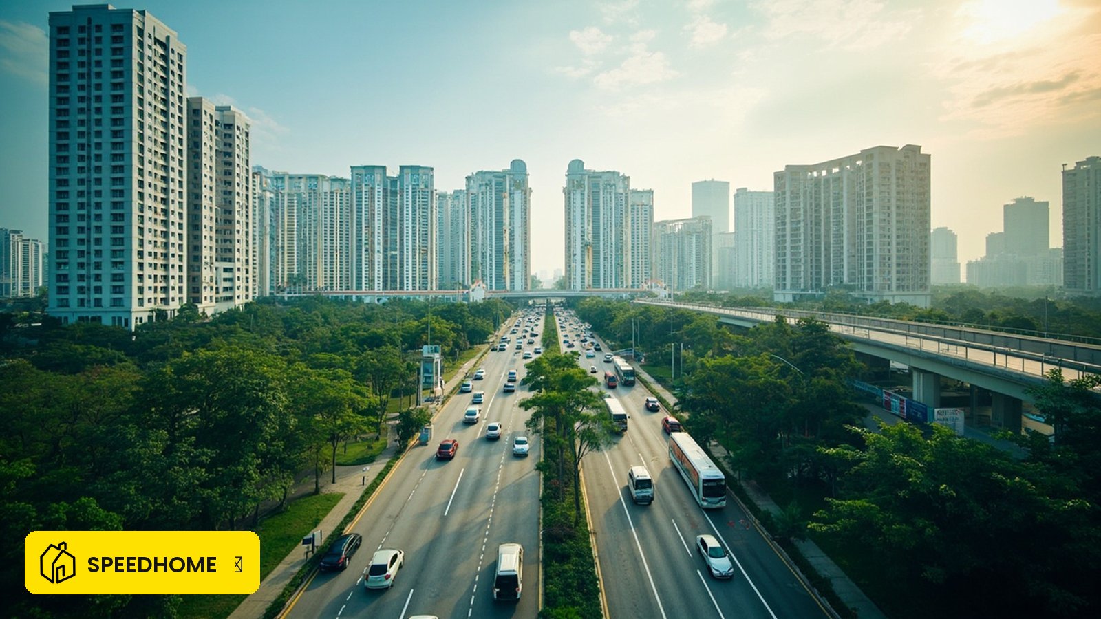 马来西亚租房场景插图，主题是新山（Johor Bahru）租房指南：按区域、通勤与关口取舍