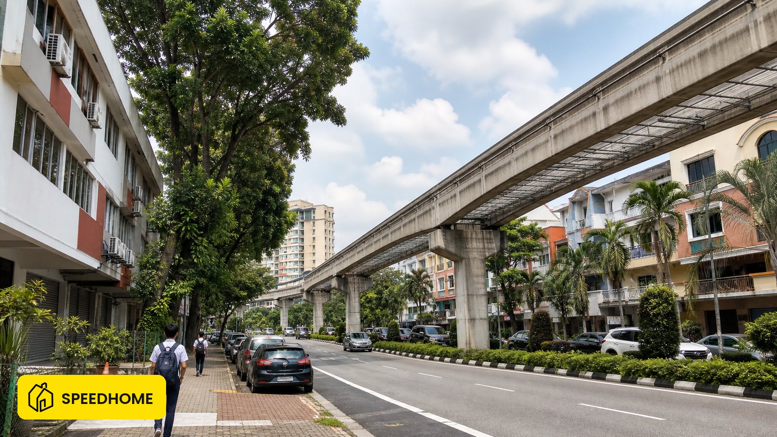 雪兰莪州 Subang Jaya SS15 一带 Kelana Jaya LRT 高架桥与低中层住宅楼块