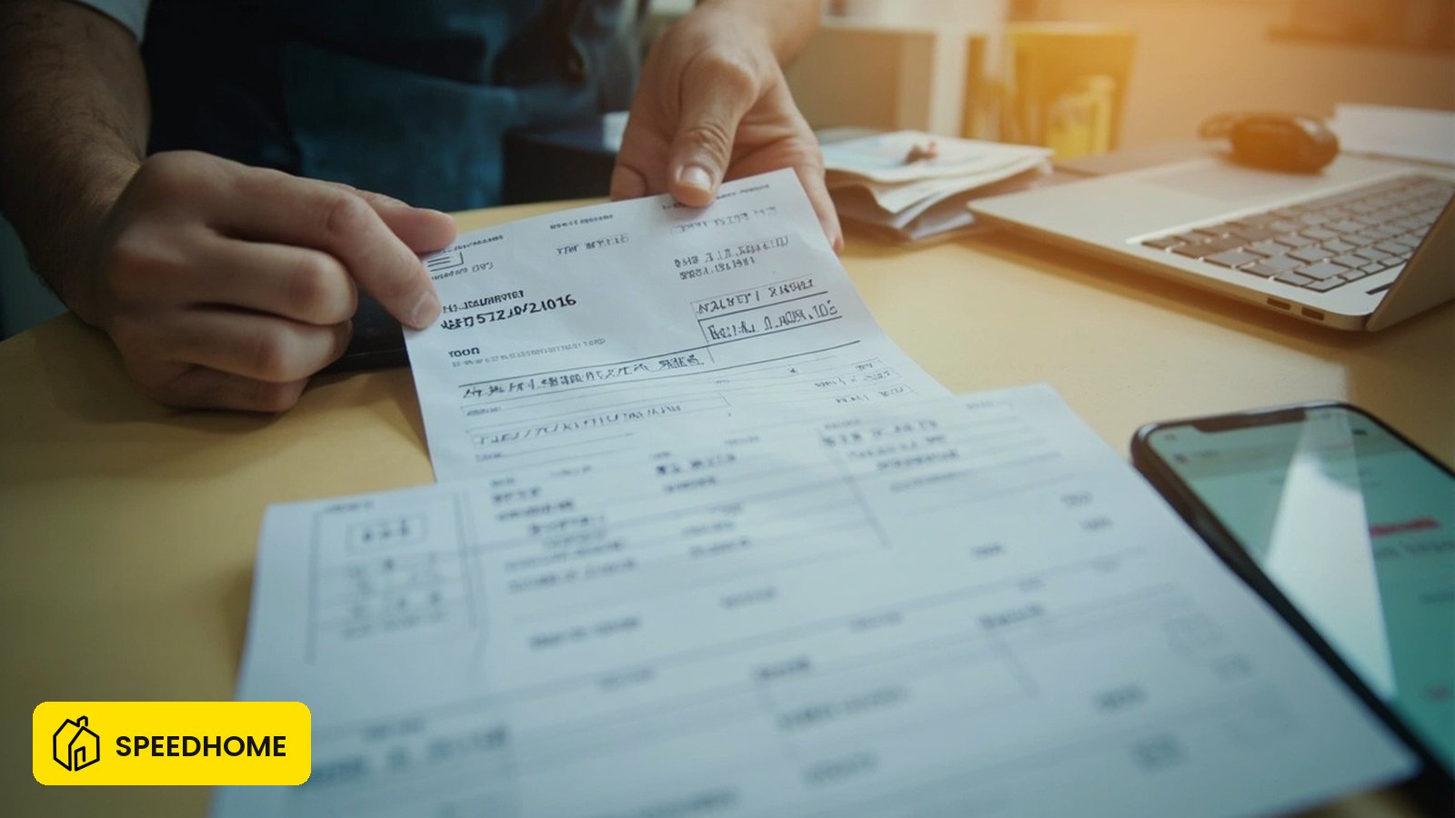 马来西亚租金收据 — 桌面上租客的每月租金付款记录