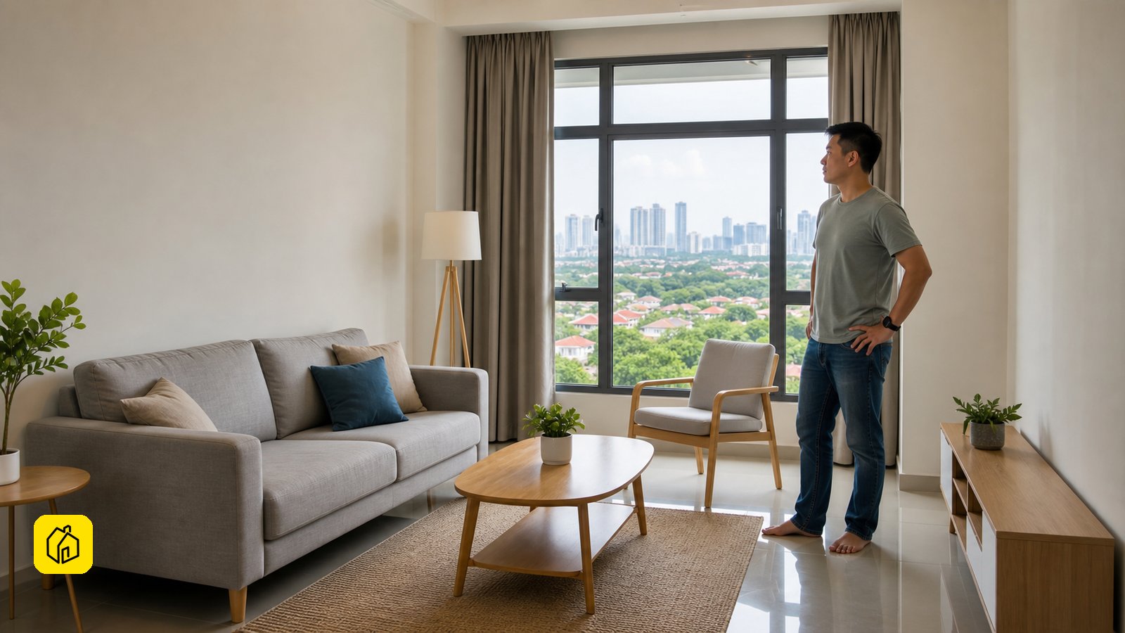 Landlord reviewing an existing apartment layout in Johor Bahru, Johor before a long-term rental decision.