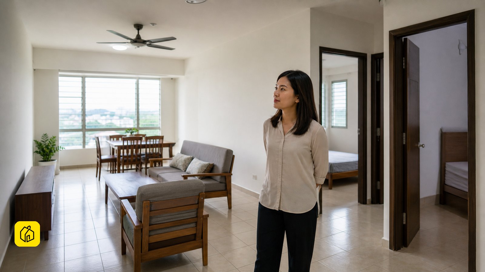Malaysian landlord checking a practical three-bedroom Sentul condominium before a family tenancy.