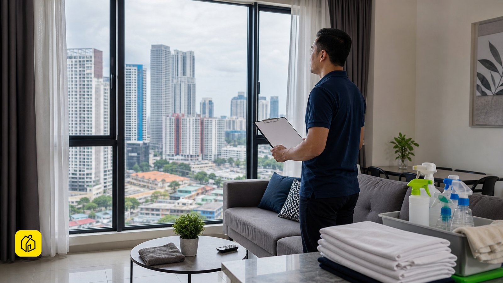 Landlord reviewing an existing apartment layout in Johor Bahru City Centre, Johor before a long-term rental decision.