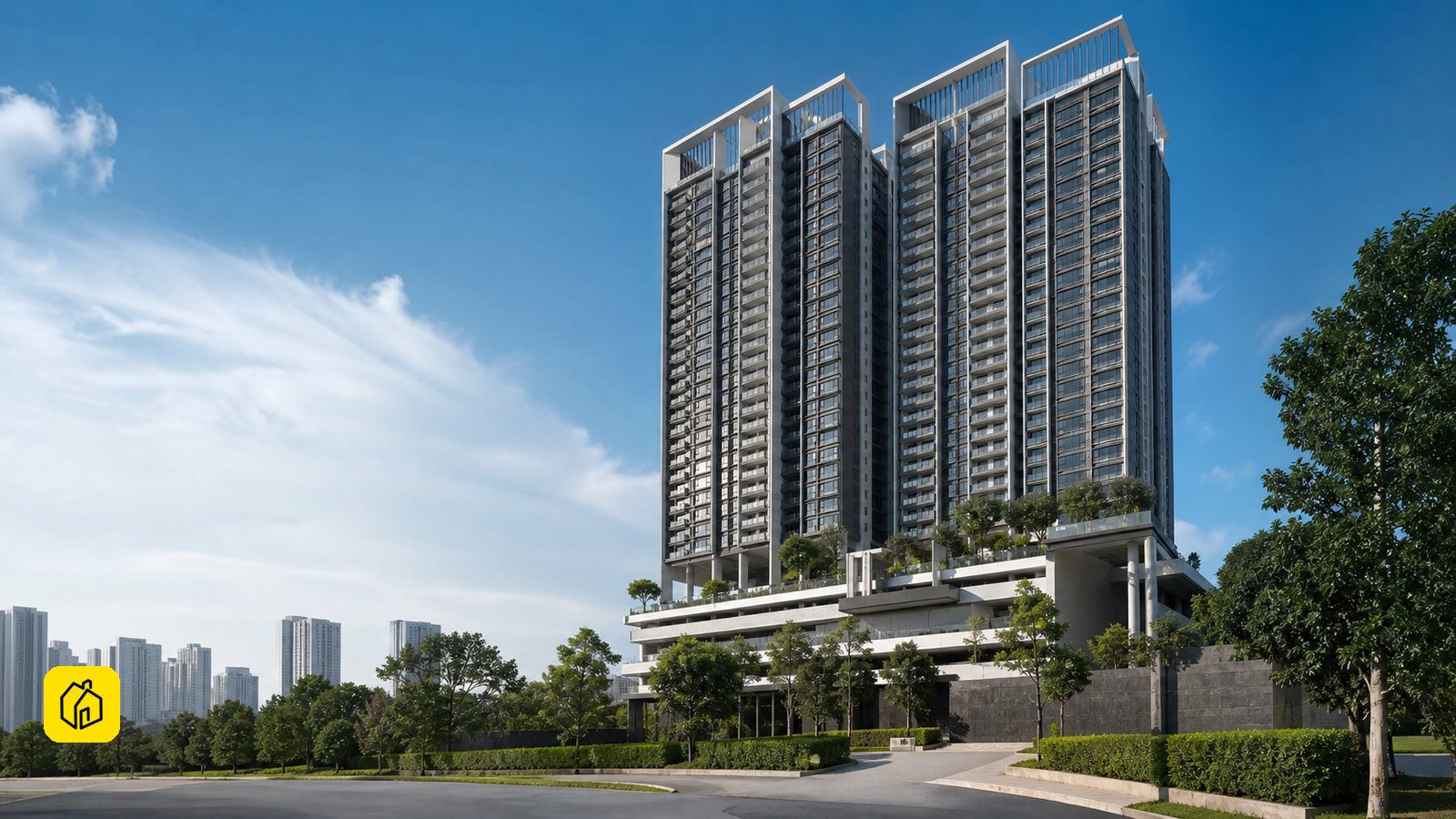 Daylight exterior of The Park Sky Residence in Bukit Jalil, Kuala Lumpur
