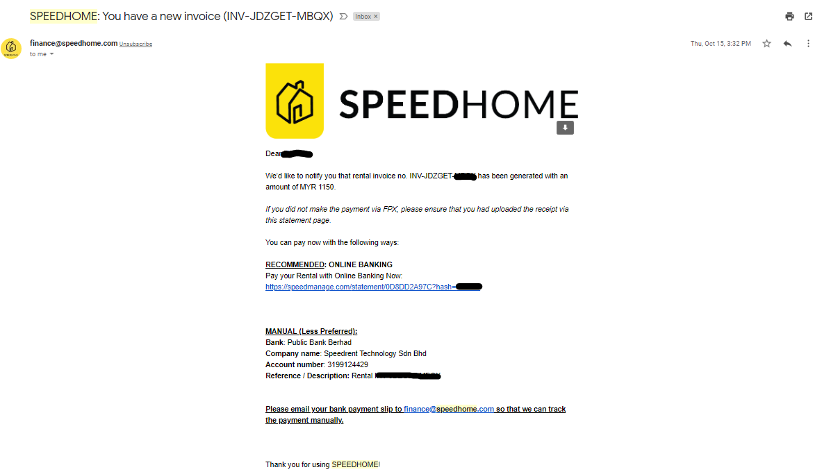 FPX Payment | SPEEDHOME