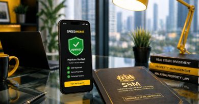 Semakan ketulenan platform SPEEDHOME dan pendaftaran rasmi SSM untuk mengelakkan penipuan sewa.