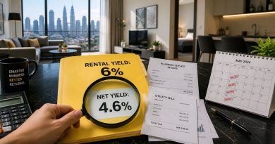 A metaphorical image representing the difference between gross rental yield and net rental yield for Malaysian property investors