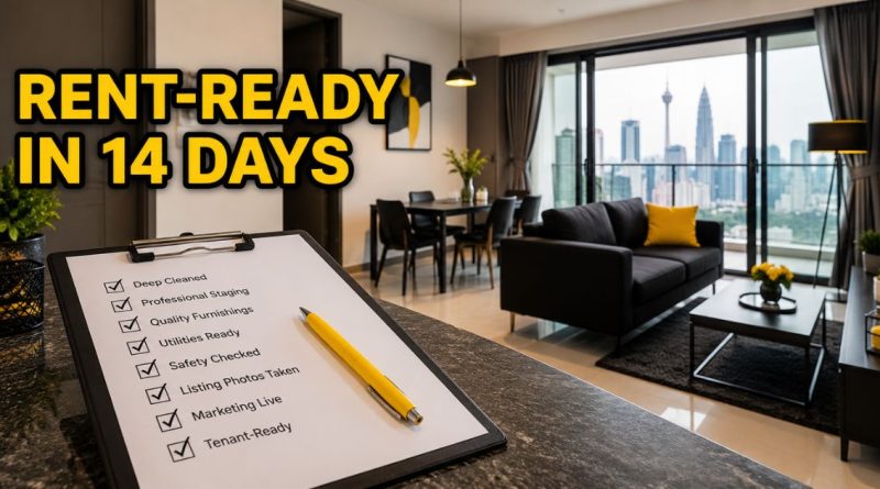 A modern, sunlit Malaysian apartment perfectly staged and ready for rent, representing an efficient rent-ready timeline