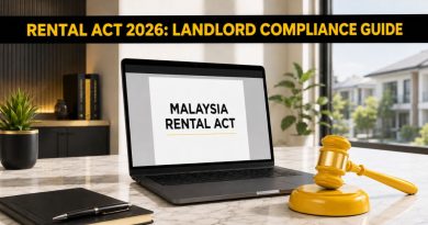 A visual metaphor of the Malaysia Rental Act 2025 featuring a gavel and legal documents in a modern office