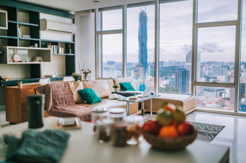 Luxury interior of living room at apartment in kuala lumpur