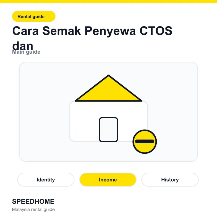 Branded rental guide visual for Cara Semak Penyewa CTOS dan MyCCRIS: Panduan Tuan Rumah Malaysia hero image
