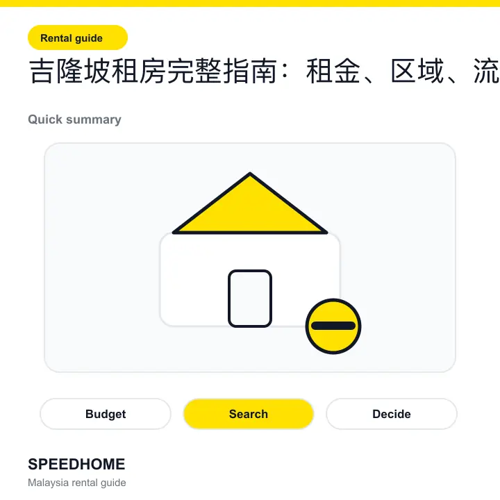 Branded rental guide visual for ÂêâÈöÜÂù°ÁßüÊàøÂÆåÊï¥ÊåáÂçóÔºöÁßüÈáë„ÄÅÂå∫Âüü„ÄÅÊµÅÁ®ã summary image