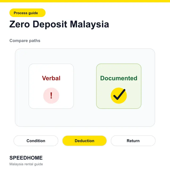 Branded checklist visual for Zero Deposit Malaysia: The Real Math Every Landlord Should Run comparison image